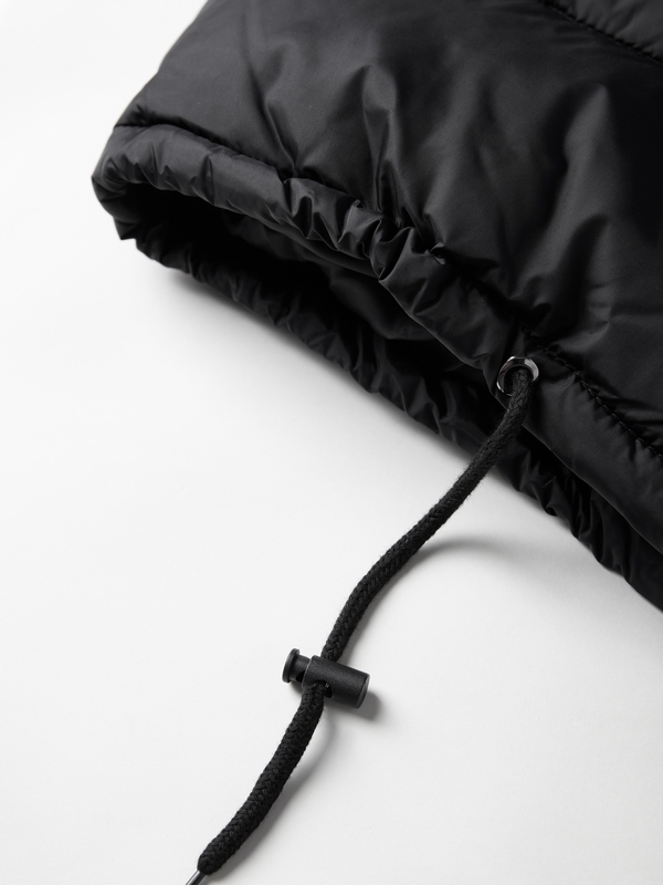 Solid Drawstring Hem Short Puffer Jacket-7