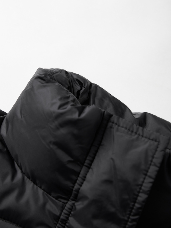 Solid Drawstring Hem Short Puffer Jacket-4
