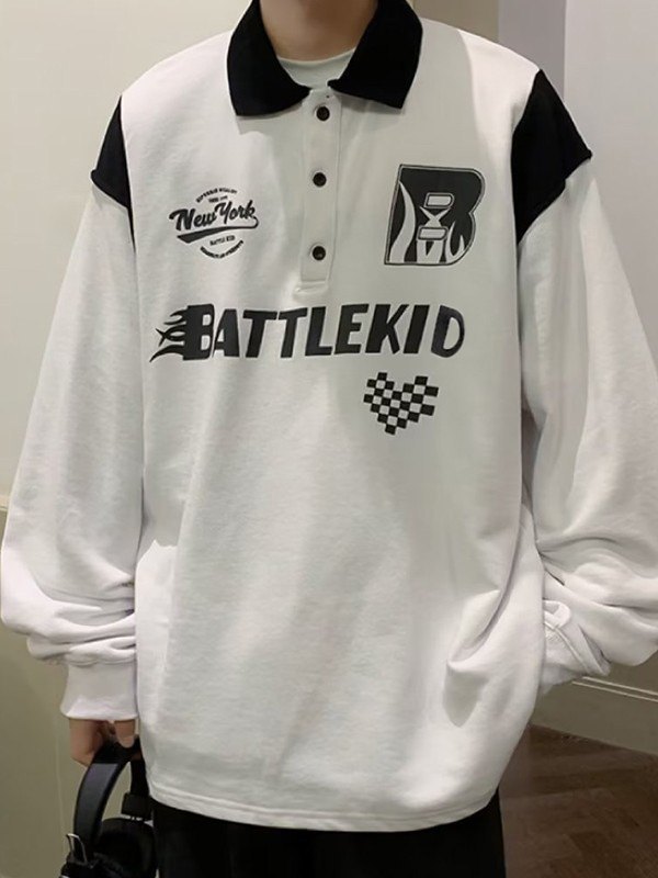 Men's Patchwork Racing Graphic Sweatshirt-1